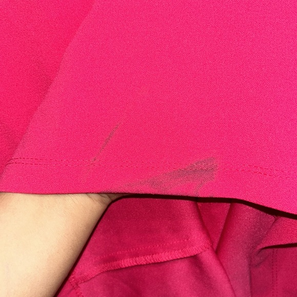 NINE WEST RUFFLED-SLEEVE SHIFT DRESS IN PINK PUNCH - Picture 5 of 6